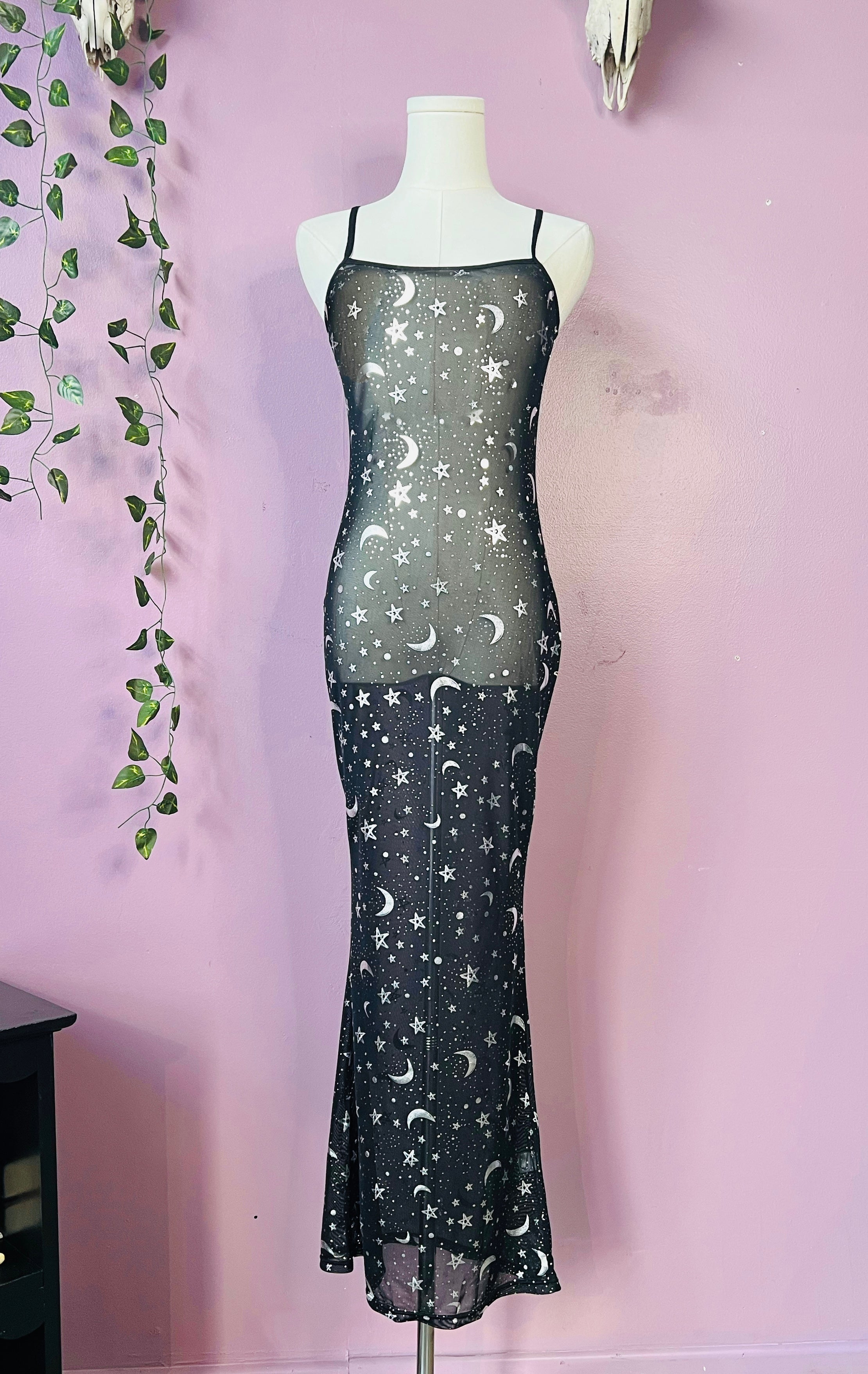 sheer metallic maxi dress Sheer Hourglass Maxi Dress