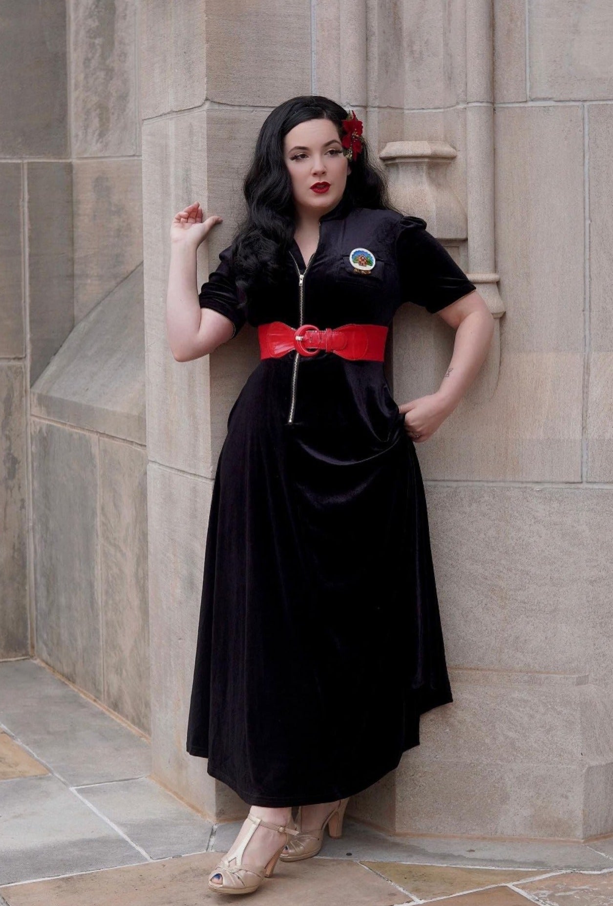 Sweetest Taboo Black Velvet Designer Maxi Dress 2X