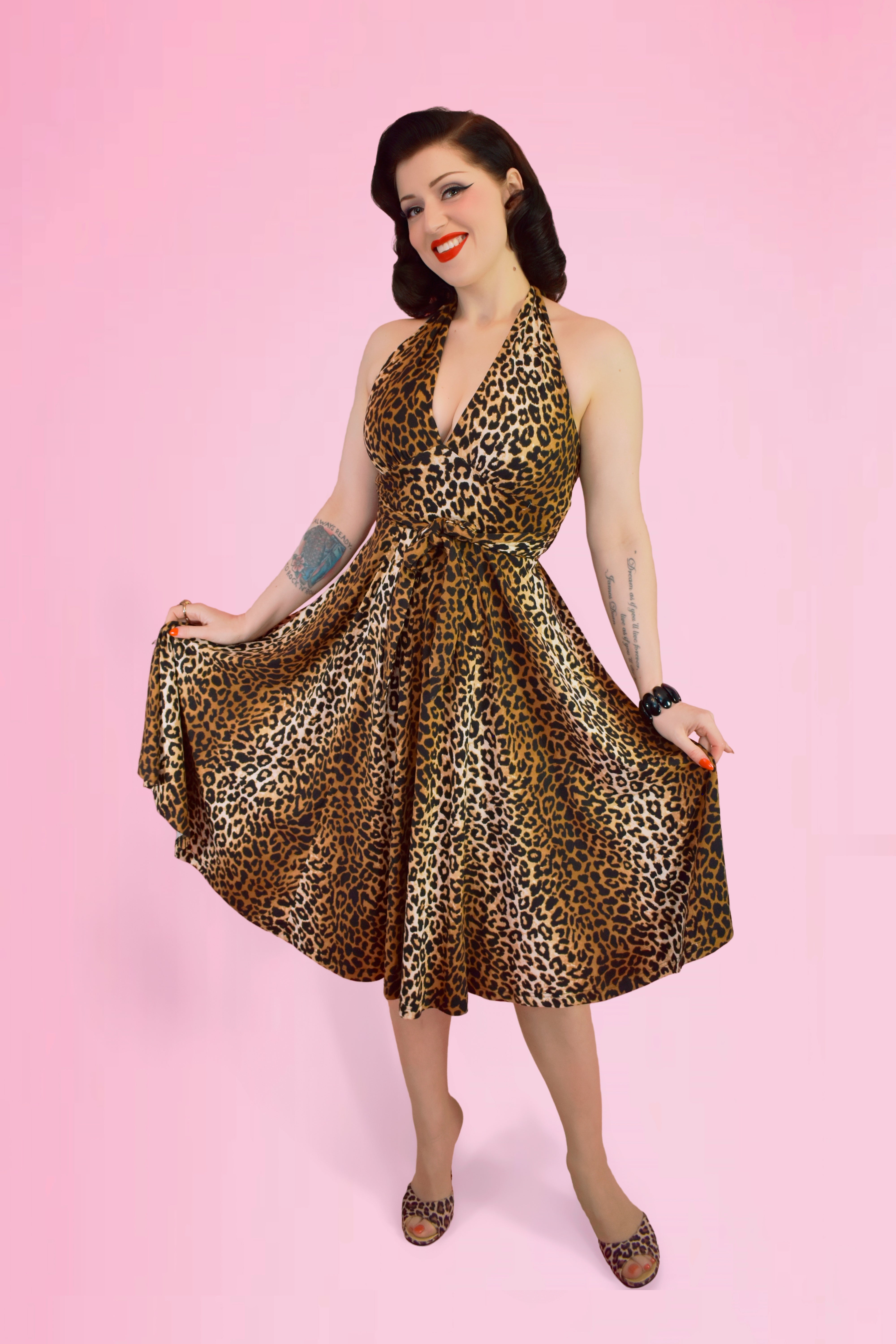 leopard print wrap dress Orleans Swing Dress in Leopard XL