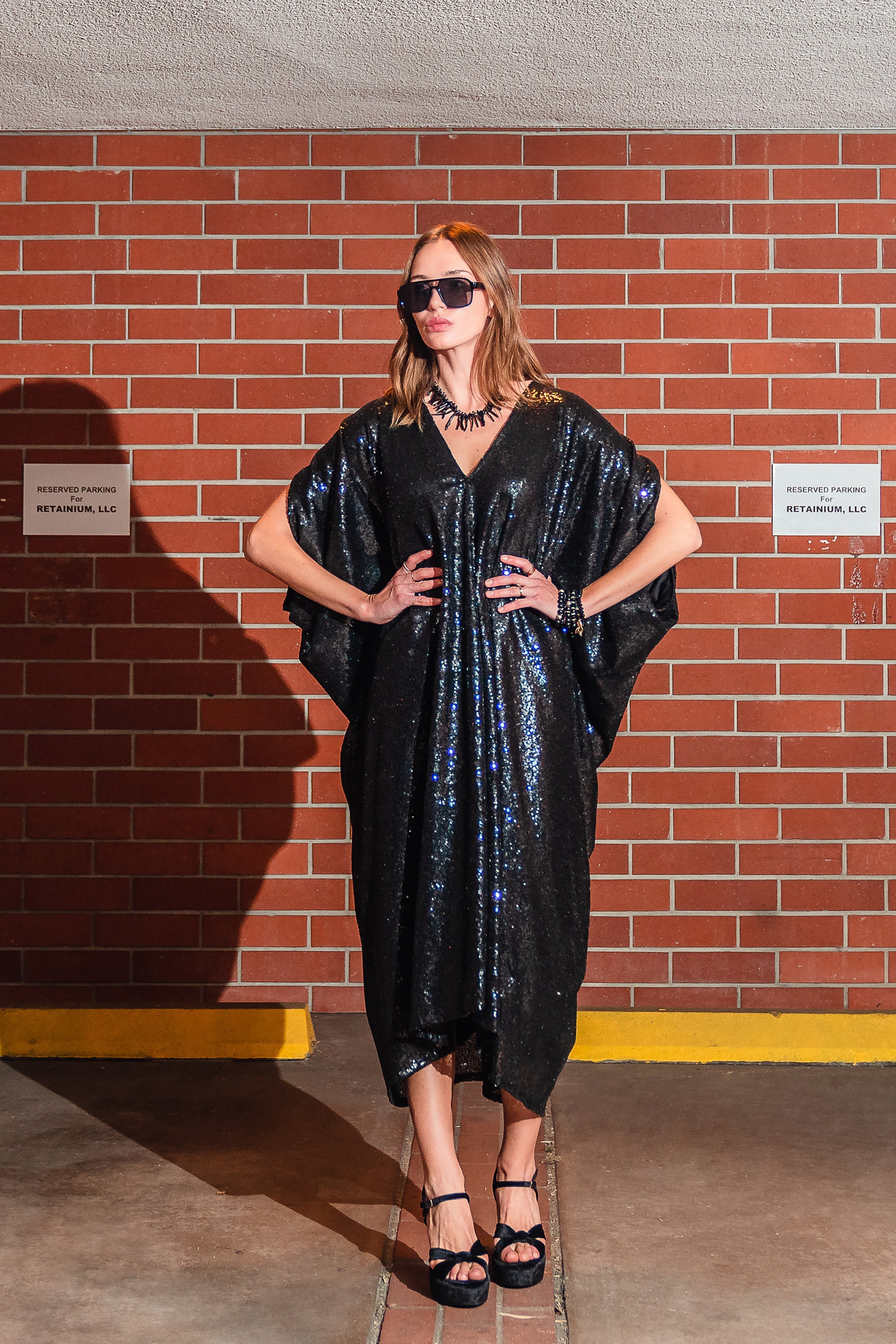 sequin caftan dress Black Sequin Caftan Kaftan Dress