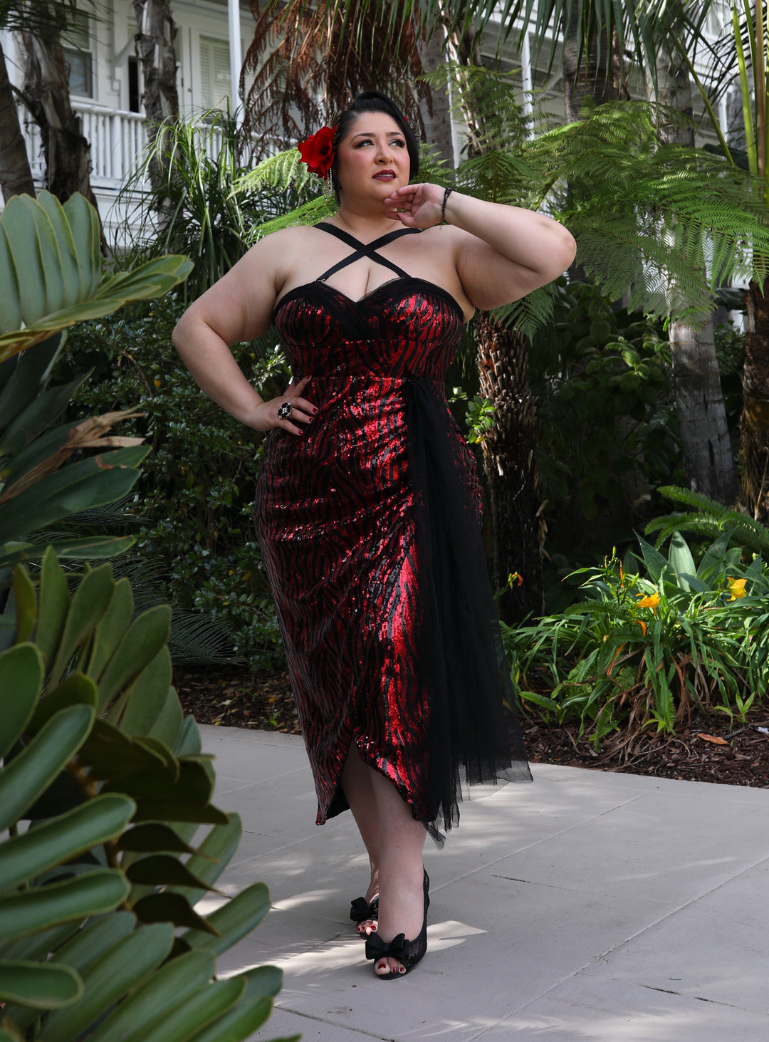 red and black sequin dress Scala 61200 Beaded Long Formal Prom Sleeveless Color The Girl of my Dreams