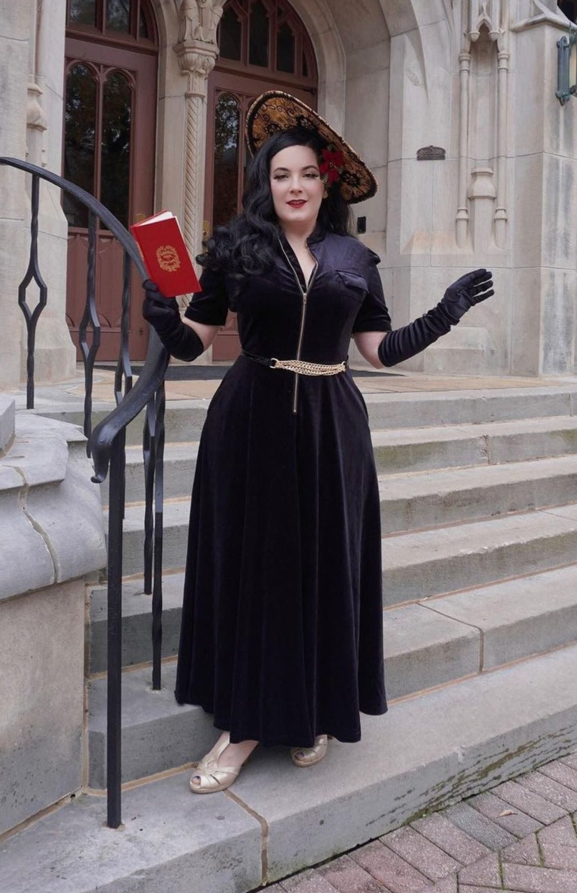 Sweetest Taboo Black Velvet Designer Maxi Dress 2X