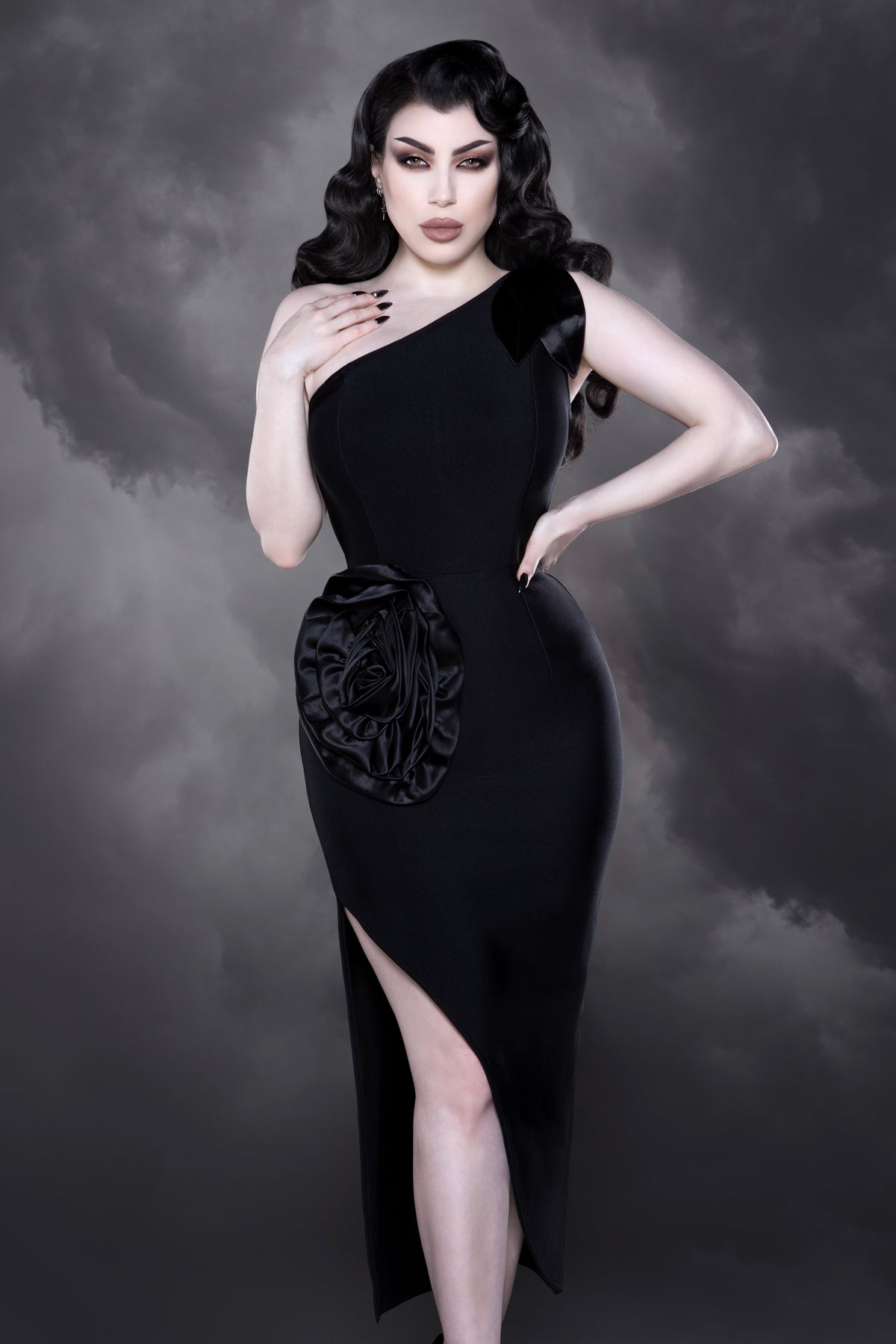 Rose One-Shoulder Bandage Dress XXXL Rose One-Shoulder Bandage Dress XXXL