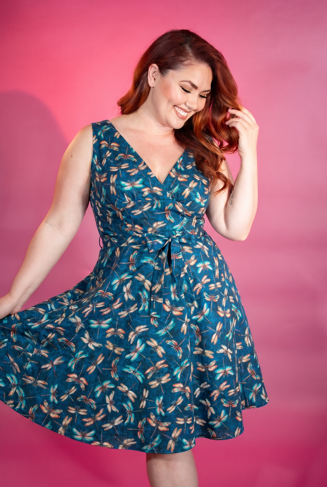 blue dragonfly dress Dragonfly Print Dress S / Navy