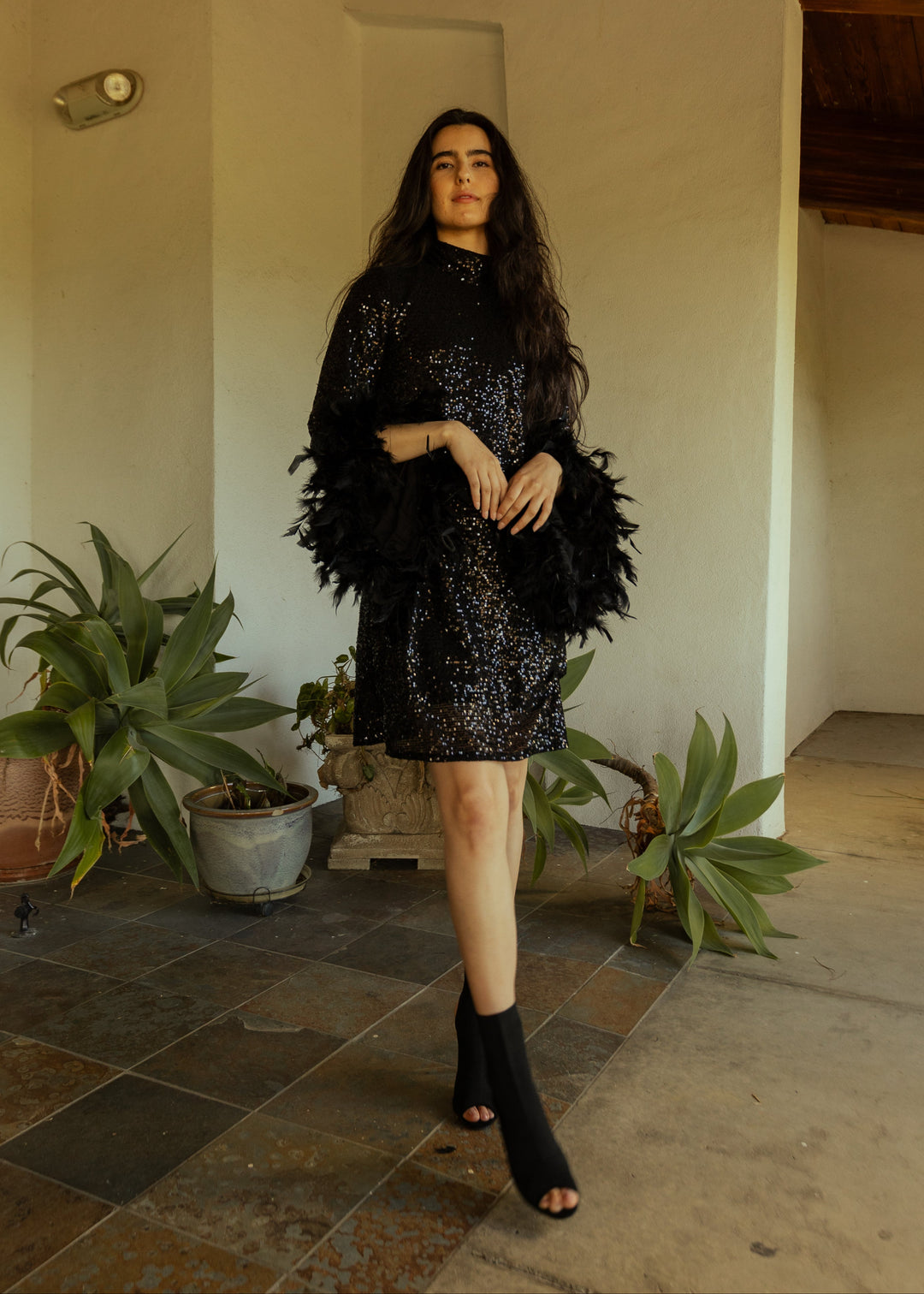 Time Warp Sequin Mod Mini in Frankie Black