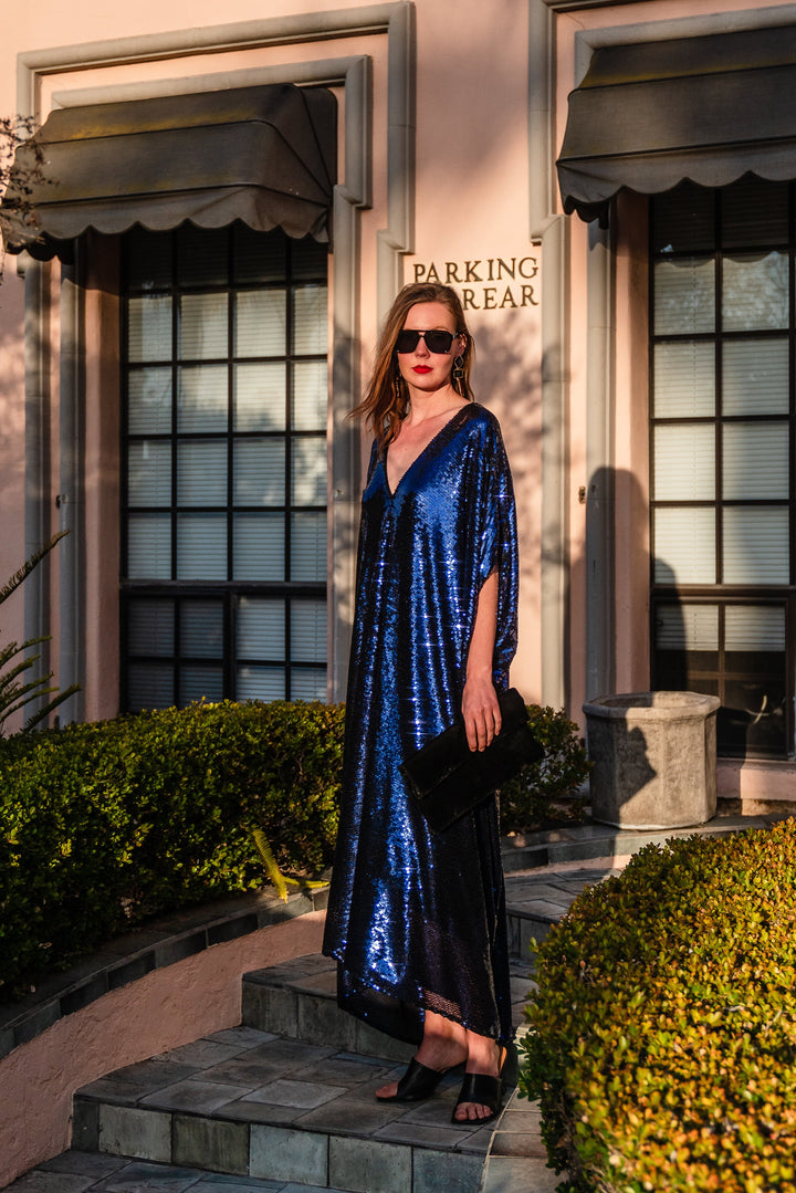 Night Sapphire Sequin Caftan Kaftan Dress – ElleRebel
